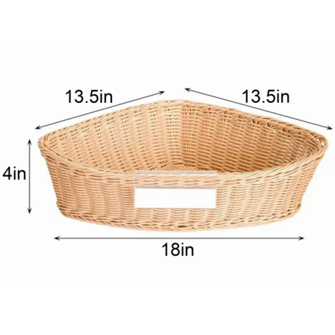 Corner Classroom Storage Basket – Woven Shelf Organizer for Corner Units (18" x 13.5" x 4") - 4 Pack