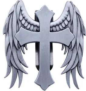 Guardian Angel Visor Clip - Guardian Angel Visor Clips for ,Stainless Steel Wings Cross Sunshade Clip Driver