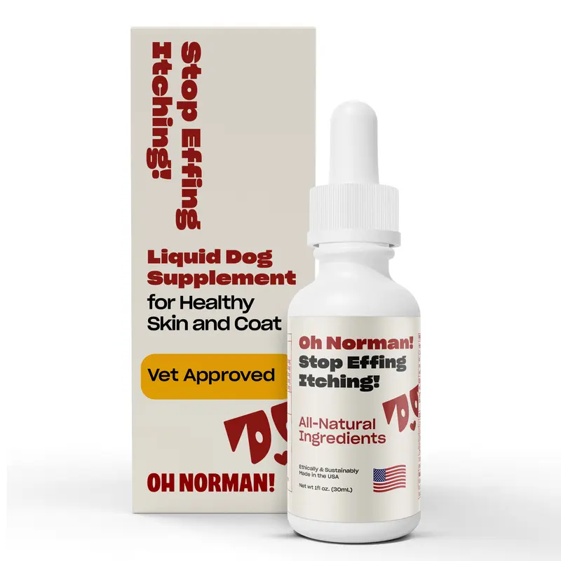 Stop Effing Itching! Liquid Dog Supplement for Healthy Skin and Coat by Kaley Cuoco, All-Natural, Vet Nutritionist Approved,for All Life Stages and Breeds, 1 Fl Oz