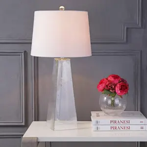 JONATHAN Y Dylan Glass LED Table Lamp , for bedroom, living room, foyer, hallways, dining room, dorms