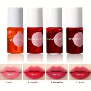 Fruit Flavored Lip Tint - Moisturizing Experience with 4 Flavor Varieties: Apple, Strawberry, Watermelon & Cherry