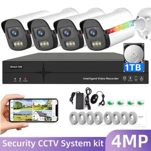 8CH NVR POE Outdoor Home CCTV 4K HD Security Camera System Kit Night Vision 1TB