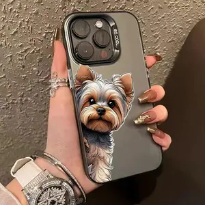 Case for iPhone 16 Pro Max 15 Plus 14 13 12 11 XS XR Cute Yorkshire Terrier Anti-Scratch Military-Grade Drop Protection slim Cover