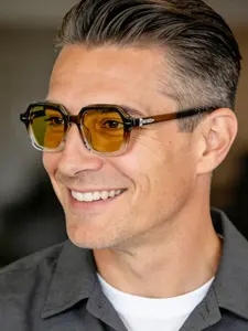 Men's Classic Square Frame Sunglasses, Lightweight Comfortable Fit, Effective UV Protection, Ideal for Outdoor Sports and Cycling