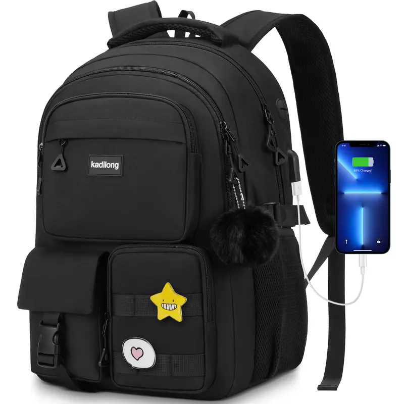 Laptop Backpack New Girl College Bag BAGSMART Fashion 13in Laptop Backpack  Women New School Bag For