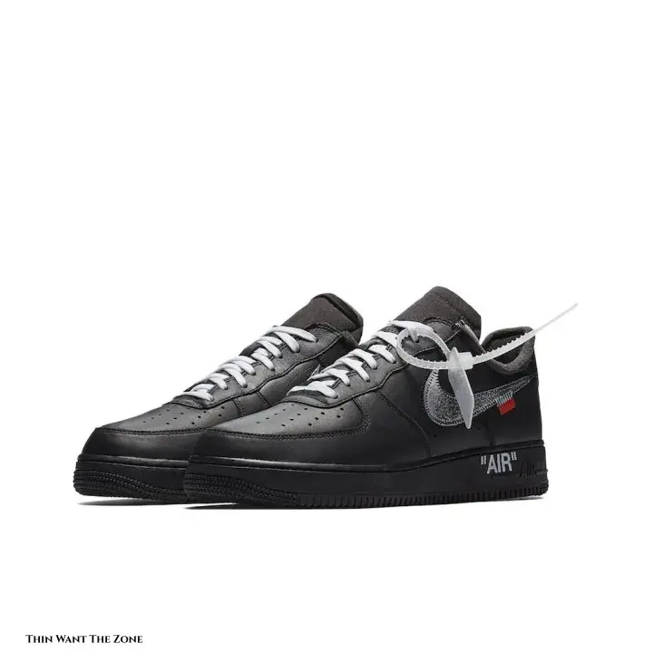 Unisex Low Top Casual Sneakers Black Silver Leather Lace-Up Shoes