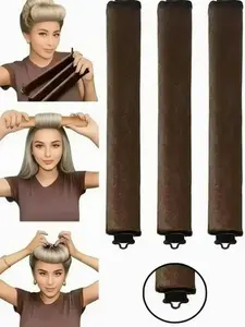 3 Pcs Hair Rollers Set, Satin Heatless Curling Kit, Heatless Hair Curlers, Heatless Styling Kit, Heatless Curling Rod, High Resilience Rubber, Soft & Durable, Perfect for Sleeping, Home Use, Kim Kardashian Bun