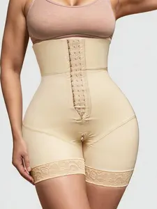 1 Count Women's Butt Lifting And Tummy Control Shapewear Shorts, Fajas, Underwear, Solid Color High Waisted Sculpting Bottoms, Front Adjustable Hook Closure High Stretch Panty, Shaper Briefs, Ideal for Daily Leisure & Fitness Training
