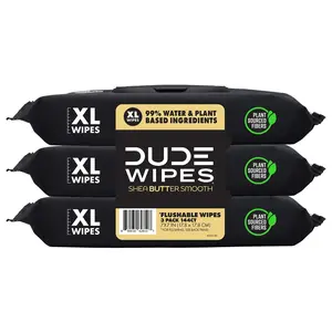 DUDE Wipes Flushable Wipes, XL Wet Wipes for At Home Use, Shea BUTTer Smooth
