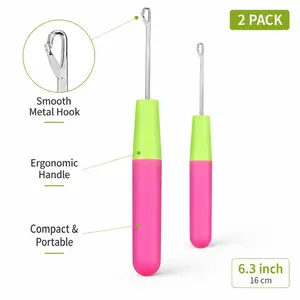 Wig Crochet Hook Latch Hook Tool Crochet Needle 2 Pack for Micro Braids Hair Extensions Feather Rug Making and Carpet Craft