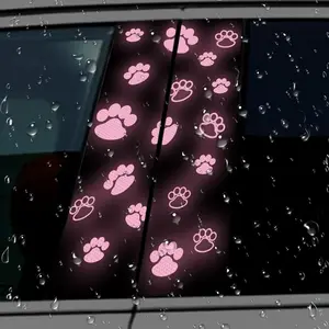 Dog Paw Car Column Reflective Sticker, Self-Adhesive DIY Vinyl Waterproof B Pillar Dog Claw Decal, High Strength Night Safety Decor