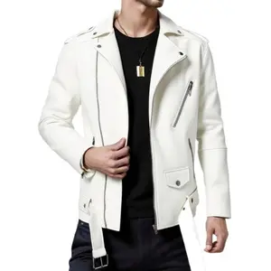 MotorcycleStyleMen'sLeatherJacketAutumnWinterMid-LengthMen'sLeatherTrenchCoatSlimFit