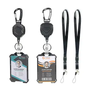 Retractable Badge Holder, 2 Counts/set ID Badge Holder with Detachable Lanyard, Id Card Holder, Identification Badges & Supplies for Office