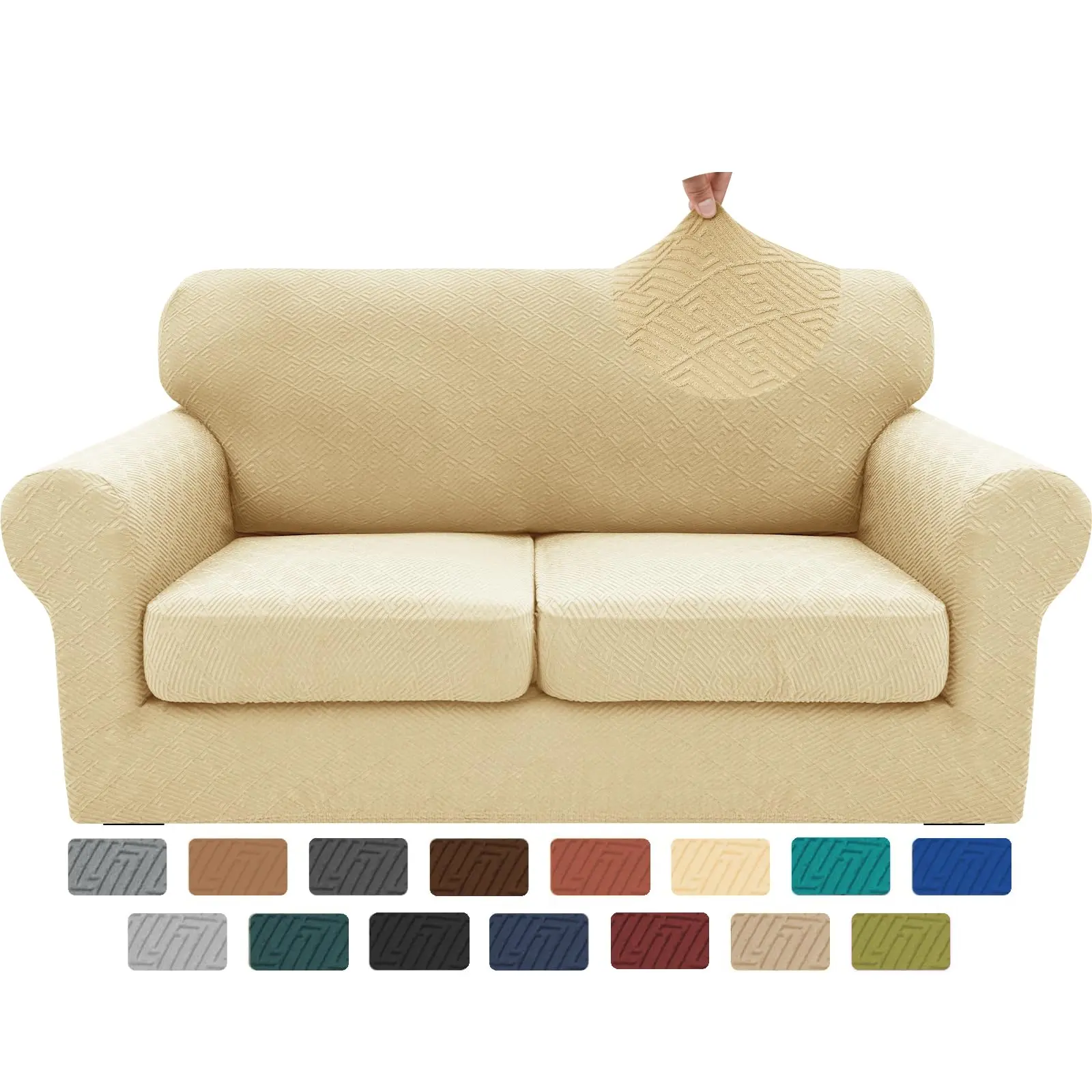YSTYLE 2025 Newest 1/2/3/4 Seater Couch Covers for Sofa,Super Stretch Loveseat Slipcover,Pet Dog Universal Slip Cover,Anti Slip Love Seat,Furniture Protector,Loveseat Slip Cover for Living Room.