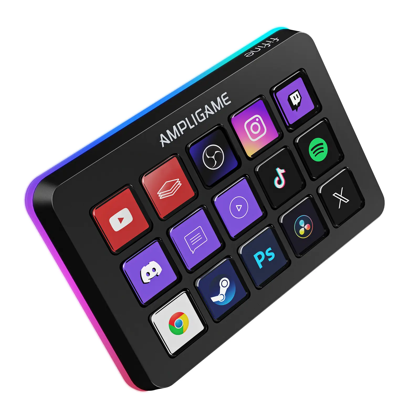 FIFINE D6 Gaming Stream Controller, Control Pad, AmpliGame Control Deck, with 15 Macro Keys, Streaming Keyboard with Trigger Actions in OBS/Twitch/You