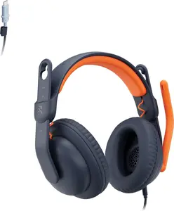 Logitech Zone Learn Over-Ear Wired Headsets for Learners, Comfortable and Adjustable fit for Kids, Replaceable Accessories, Mic, USB-C for Windows/macOS/iPadOS/Android/Mobile