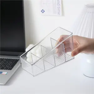 Acrylic Makeup Organizer Box, Transparent Cosmetic Storage Container, Desktop Lipstick Holder, Dorm Room Essentials