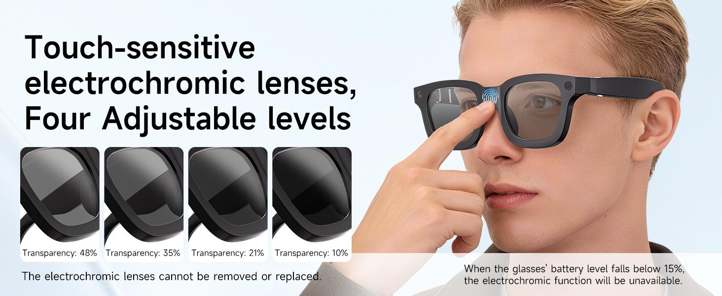2026 New Electrochromic AI Smart Camera Glasses (8MP) ,1080P Video Recording Glasses,Real Time Translation, ChatGPT AI Voice Assistant, Open-Ear Audio,4-level electrochromic sunglasses for Men Women 2026 New Electrochromic AI Smart Camera Glasses (8MP) ,1080P Video Recording Glasses,Real Time Translation, ChatGPT AI Voice Assistant, Open-Ear Audio,4-level electrochromic sunglasses for Men Women