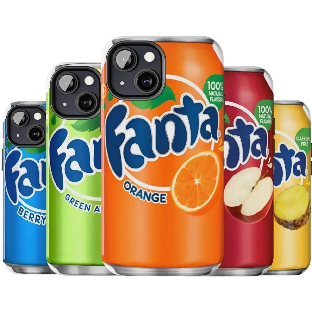 Enjoy A Fanta Can Phone Cases, Fanta Orange, Apple, Berry, Pineapple, Green Apple, Cherry Cover, Preppy and Cute, Compatible with iPhone X, 11, 12, 13, 14, 15, 16, 17 & more