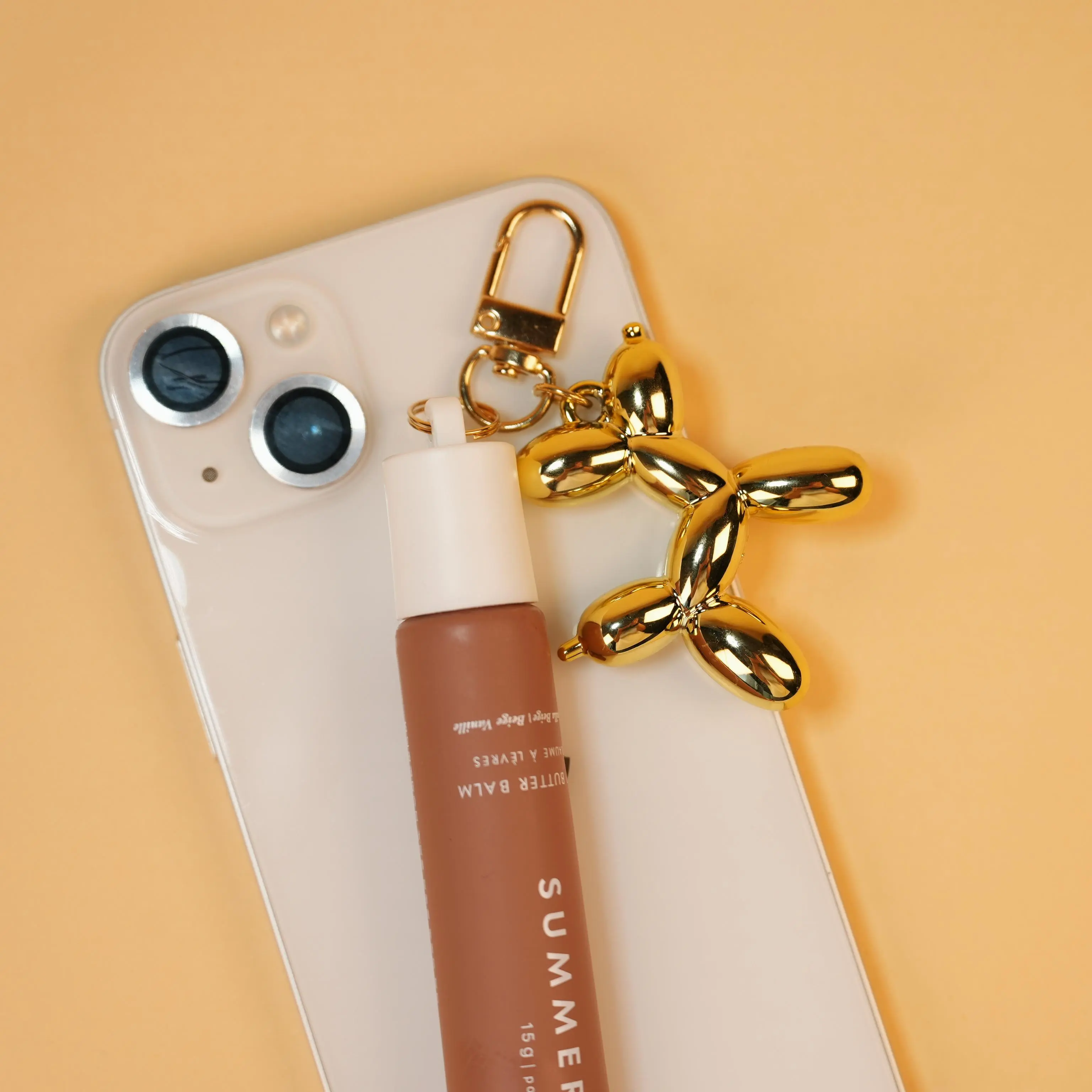 Lip Gloss Keychain Compatible for Summer Fridays 0.5 Oz Lip Balm, Lip gloss Cap and Charm Set