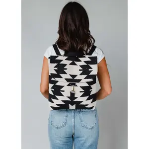 Cream & Black Western Backpack
