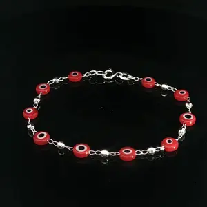 Red Evil Eye Bracelet (Sterling Silver 925)