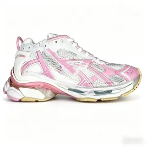 Retro White Pink Chunky Techwear Sneakers, Trendy Streetwear Athletic Shoes for Men & Women, Comfort Non-slip Breathable Trainers for Gym, Daily, Sports Activities Do not buy if you mind vintage distressing