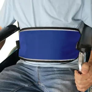 Wheelchair Seat Belt Safety Belt Fixed Elderly Belt Constrained Bands with Adjustable Straps Patients Cares Safety Harness Chair Waist Lap Strap for Elderly (Blue)