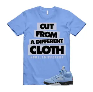 CLOTH T Shirt to match Air Jordan 5 UNC University Blue Carolina MJ Black White