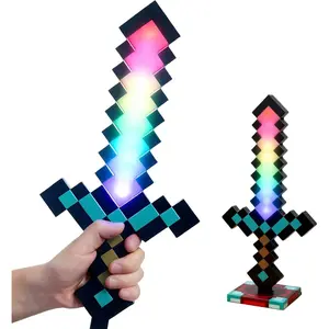 11-Color Diamond Sword Style Night Light, Color-Changing Gaming Desk Lamp Ornament, Perfect Toy Model Gift for Game Room Decoration