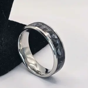 Hematite Black Tourmaline mix Stainless Steel sizes 4.5-12 Widths 8mm,6mm,2mm Natural Crystal Rings