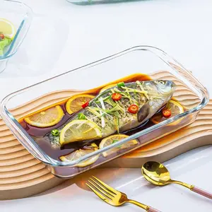 1.7Quart Deep Glass Baking Dish,Rectangular Glass Bakeware  Storage Containers for Lasagna, Leftovers, Cooking, Kitchen, Freezer-to-Oven and Dishwasher