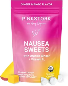 Pink Stork Organic Sweets with Vitamin B6 | 3 Flavors Available | Stomach Comfort Support, Pregnancy-Friendly, 30 Candies