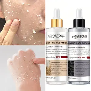 100ML mild black rice and white rice facial exfoliating essence, Exfoliating rice ampoule, can deeply clean the skin, reduce skin dryness, easy to clean, suitable for all skin types