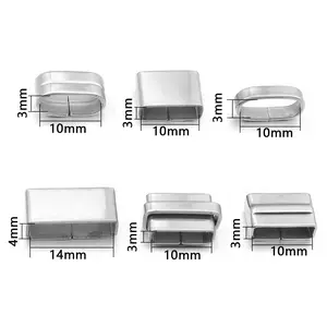 5pcs Stainless Steel Leather Rope Loose Spacer Rings Leather Rope Bracelet Connectors Clasps Cover Clasp For DIY Jewelry Making
