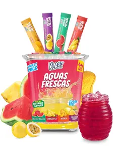 Klass Aguas Frescas Powdered Drink Mix | 44 Sugar Free Powder Packets | Flavors - Mango Watermelon Pineapple & Passionfruit - Water Enhancer To Go!