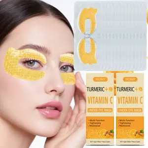 28pcs Turmeric & Vitamin C Eye Mask, Deep Moisturizing, Hydrating Face Skin Care, Anti-Dryness & Dark Circles, Suitable All Skin Types