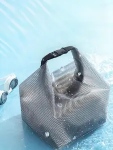 Waterproof Mesh Storage Bag for Swim and Fitness, Large Capacity Drawstring Pouch for Men and Women, Outdoor Travel Toiletry Organizer, Swimming Accessories