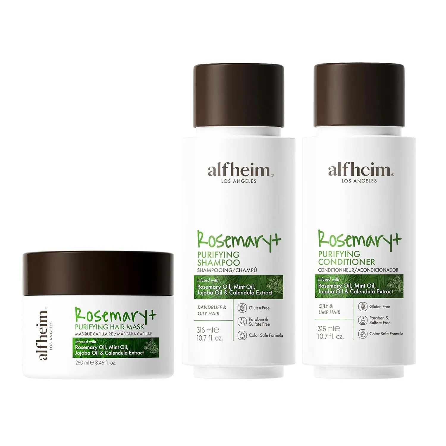 Rosemary Shampoo Conditioner Hair Mask Set Repair Nourish With Rosemary Natural Oils For Dry Damaged Hair Intensive Care Cleansing Haircare