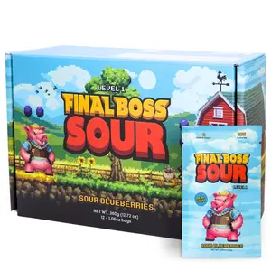 Final Boss Sour - Level 1 Blueberries (12 pack) Dried Fruit Sour Snack