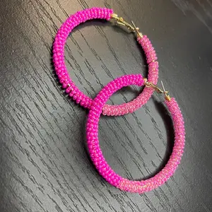 Double Retro pink big hoops Female Elegant Retro Male