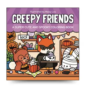 Creepy Friends Halloween Coloring Book - Super Cute, Spooky Illustrated Coloring Book with Fun, Cozy Illustrations for Relaxation