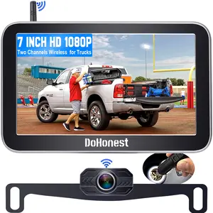 Wireless Truck Backup Camera 7-Inch: Easy to Install HD 1080P Split-Screen Color Auto Night Vision Rear View Camera DIY Guide Lines Wide Angle Waterproof for Car Pickup Van SUV - DoHonest V29