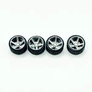 10mm IROC Rep. 3D Wheels with Rubber Tires for 1:64 Scale Diecast Car Model Collectible