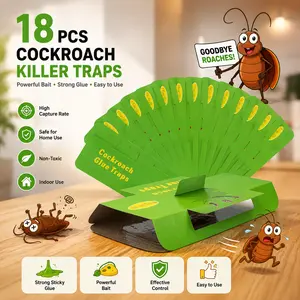 18 Pcs Cockroach Killer Indoors Home Roach Traps Indoor with Bait, Roach Killer Indoor Infestation Cockroach Trap Sticky Traps for Insects