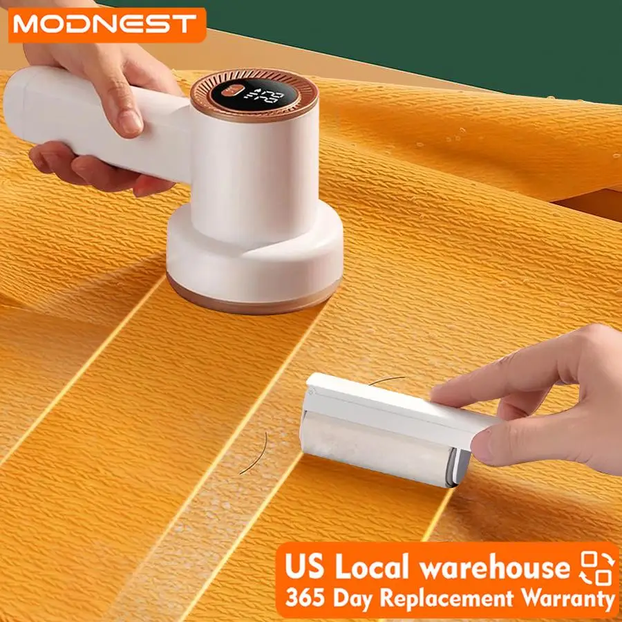 Electric Lint Remover with lint Roller, Portable Digital LED Display Fabric Shaver with 6 Leaf Blades, 3-speed Sweater Shaver, Small Carpet Cleaner, D