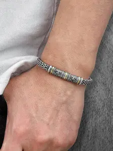 New Viking Pattern Bracelet, Handmade Copper Bracelets, Trendy Retro Style, High-Quality Jewelry, Perfect Birthday Gift for Father or Husband, Holiday Present