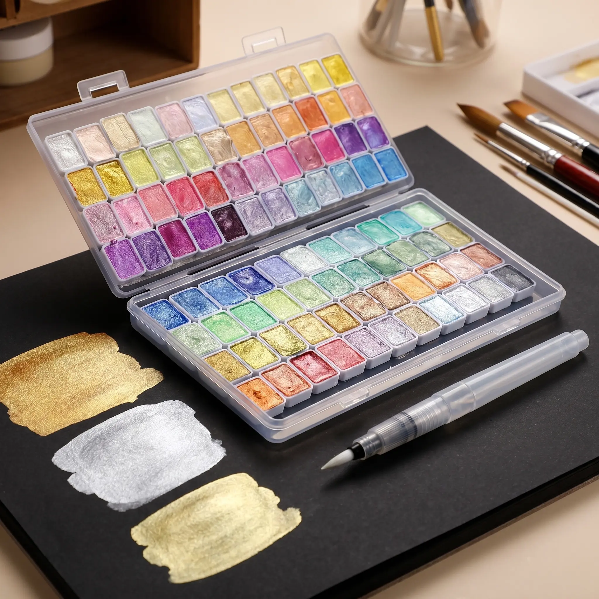 96 Colors Washable Watercolor Paint Set with 1 Brushes, Portable Travel Water Color Kit, Water Colors Paint for Artists, Beginners, Amateur Hobbyists