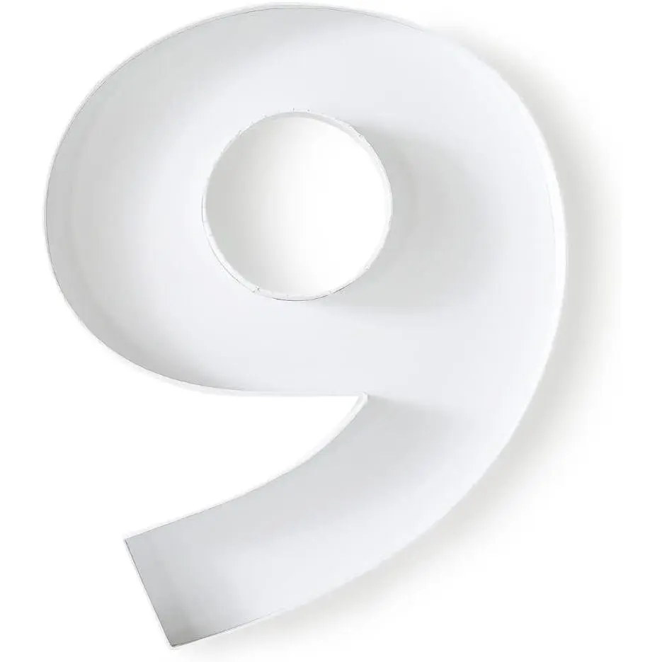 Fillable Cardboard Number Charcuterie Board Box, Large Paper Mache Numbers Shaped Cutout for , White Hollow  Tray for Birthday and Party Decor, Number 9