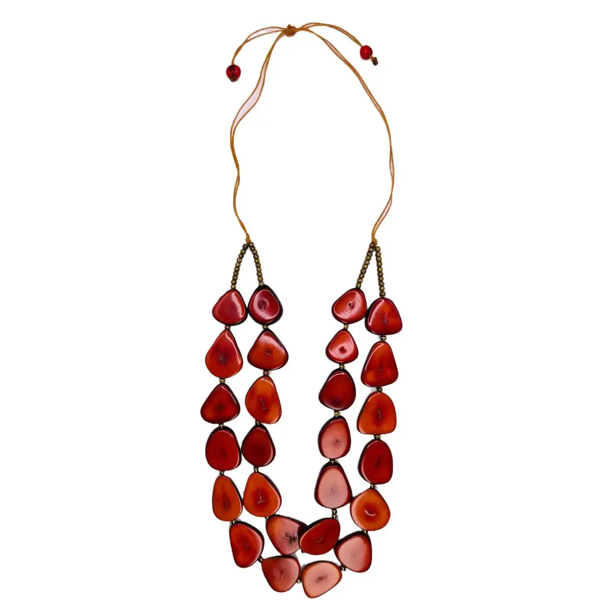 Villela Tagua Nut Necklace | Burgundy Necklace for Women | Eco-Friendly Handmade Jewelry | Sustainable Necklace | Natural Vegetable Ivory Gift